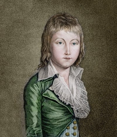 Portrett av LOUIS XVII (1785-1795) Dauphin of France Lithograph av Unknown artist