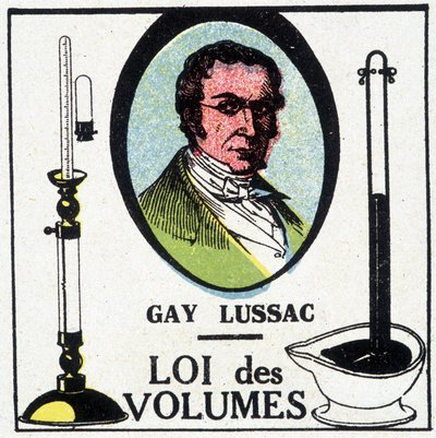Portrett av Louis-Joseph Gay-Lussac (Louis Joseph Gay Lussac) (1778-1818), fransk fysiker og kjemiker, representert med volumloven. av Unknown artist
