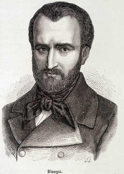 Portrett av Louis Auguste (Louis-Auguste) Blanqui (1805-1881) fransk sosialist og revolusjonær teoretiker av Unknown artist