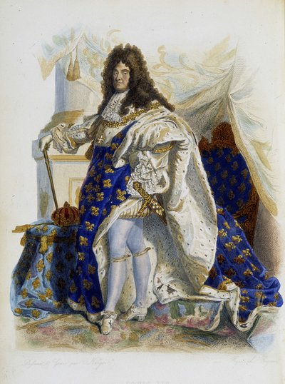 Portrett av Ludvig XIV (1638-1715) - i «Den franske Plutarch»», av Mennechet av Unknown artist
