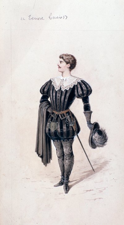 Portrett av Lucio, tenor i Lucia di Lammermoor, opera av Gaetano Donizetti av Unknown artist
