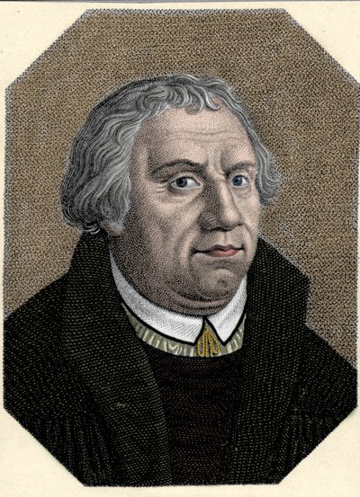 Portrett av Martin Luther (1483-1546) tysk religiøs reformator. av Unknown artist