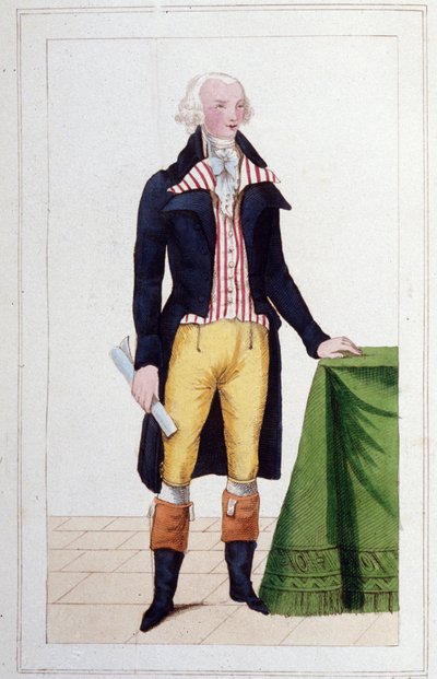 Portrett av Maximilian Robespierre (1758 - 1794) gravering av 1830 av Unknown artist
