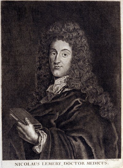 Portrett av Nicolas Lemery (1645 - 1715), fransk apoteker og kjemiker. av Unknown artist