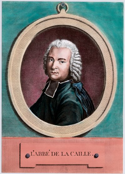 Portrett av Nicolas Louis de Lacaille (1713 - 1762), fransk astronom. Gravering fra 1700-tallet. Privat samling. av Unknown artist