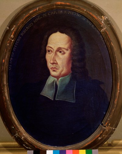 Portrett av Ottavio Pitoni (1657-1743) italiensk komponist Anonym maleri. Bologna fra 1700-tallet, samfunnsmusikalsk museum av Unknown artist