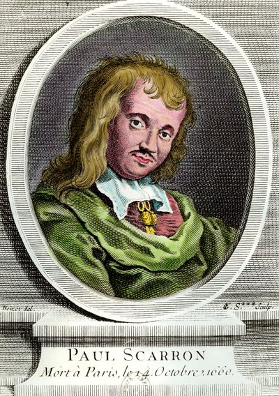 Portrett av Paul Scarron (1610-1660), fransk forfatter. Gravering fra 1600-tallet. Privat samling. av Unknown artist