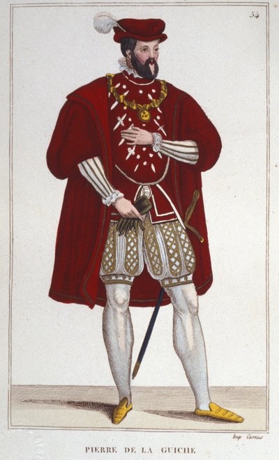Portrett av Pierre De la Guiche (1464- 1544) (ridder, rådmann og kammerherre av kongen, fogd for Autun og Mâcon, ambassadør. Herre av Guiche og Chaumont) gravering av 1830 av Unknown artist