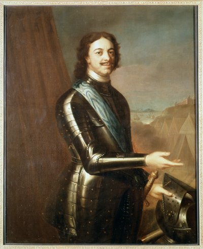 Portrett av Pierre Le Grand i rustning av Unknown artist