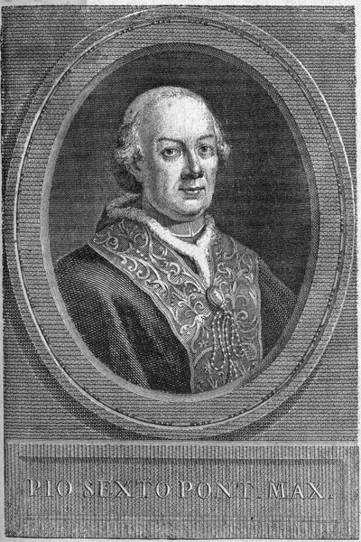 Portrett av pave Pius VI (Pius eller Pio eller Giovanni angelo Braschi) (1775-1799). av Unknown artist