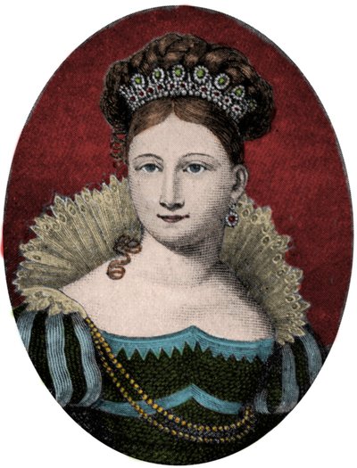 Portrett av prinsesse Louise (Luise) av Sachsen-Gotha-Altenburg (Sachsen Gotha Altenburg) (1800-1831). Gravering av 1800-tallet av Unknown artist