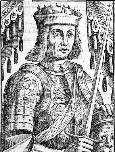 Portrett av Roger II av Hauteville (Ruggero Altavilla) (1097-1154), grunnlegger av monarkiet på Sicilia. Xilografi fra 1500-tallet. av Unknown artist