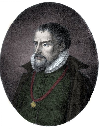 Portrett av Roland de Lassus (Orlandus eller Orlando de Lassus, ca. 1531-1594), fransk-flamsk komponist. av Unknown artist