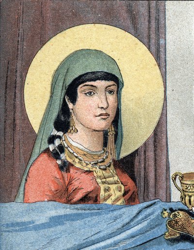 Portrett av den hellige Klotilde, frankernes dronning (v. 475–545), kone til Klodvig I. av Unknown artist