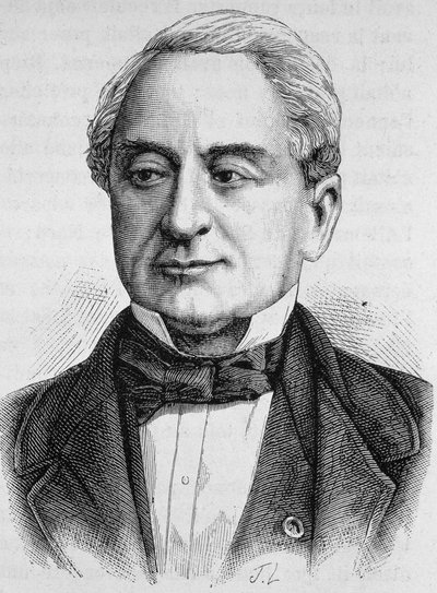 Portrait of Schneider. Engraving from the end of the 19th century in “Histoire de France”” by H. Martin. av Unknown artist
