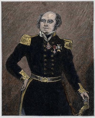 Portrett av Sir John Franklin (1786-1847) sjøoffiser og britisk oppdagelsesreisende. av Unknown artist