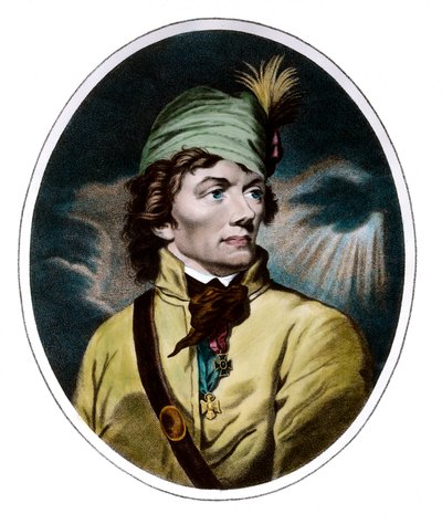 Portrett av Thaddeus (Tadeusz) Kosciuszko (Kosciusko) (1746 - 1817) general og polske helter. Gravering fra 1700-tallet. Privat samling. av Unknown artist