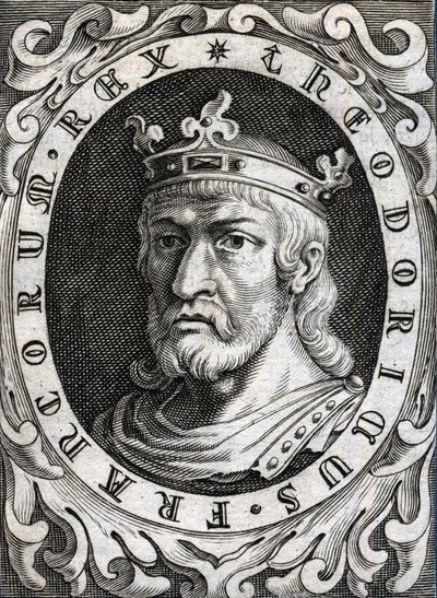 Portrait of Thierry II (? - 613), King of Burgundy and Austrasia. av Unknown artist
