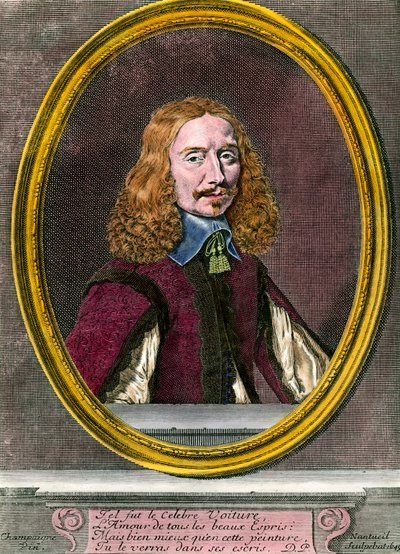 Portrett av Vincent Car (1597-1648) fransk forfatter Gravering av det 18. århundre Privat samling av Unknown artist