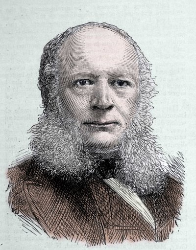 Portrett av Werner von Siemens (1816-1892), tysk ingeniør og industrimann. av Unknown artist