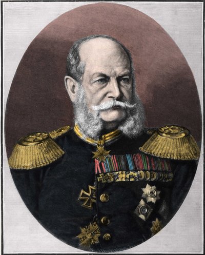 Portrett av Vilhelm I (1797-1888), konge av Preussen og keiser av Tyskland. Gravering fra slutten av 1800-tallet. av Unknown artist