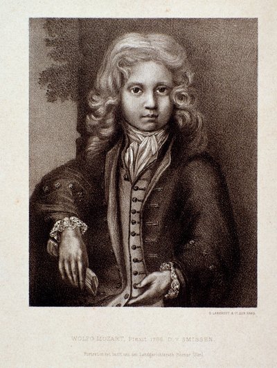 Portrett av Wolfgang Amadeus Mozart, som barn (gravering) av Unknown artist