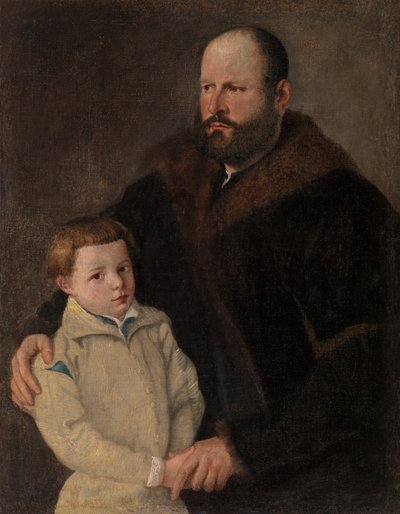 Portrett av en herremann og sønn av Unknown artist