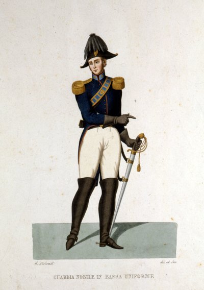 Portrett av et medlem av Vatikanstatens adelige garde. av Unknown artist