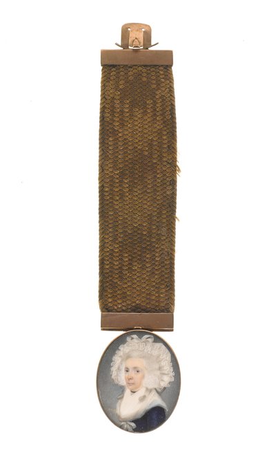Portrett av en kvinne, antatt å være av Susannah Eveleigh, kona til William Eveleigh av Unknown artist