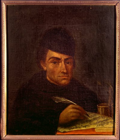 Portrett av far Francesco Antonio Calegari, italiensk barokk musikkteoretiker, komponist og prest (maleri av Unknown artist