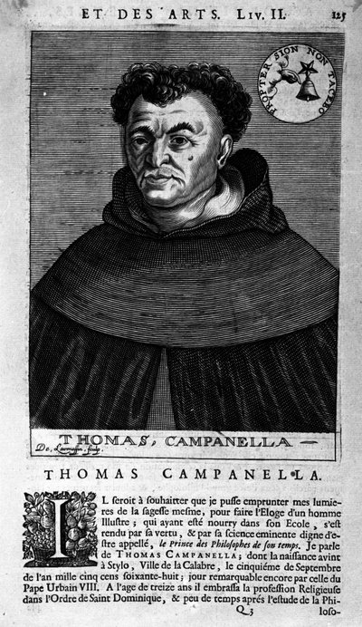 Portrett av den italienske filosofen Tommaso Campanella (1568-1639). blad av ukjent opprinnelse fra 1600-tallet av Unknown artist