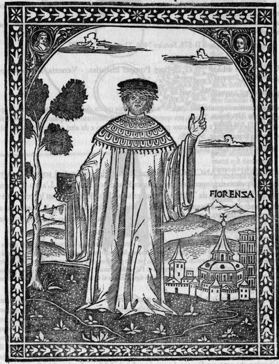 Portrait of the Italian poet Francesco Petrarca (Petrarque av Unknown artist