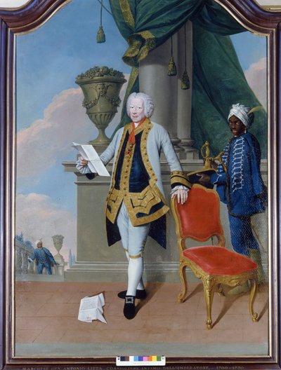 Portrett av markis Antonio Litta (1700 - 1770), intim rådgiver for keiseren. Anonymt maleri. Privat Coll. Milan av Unknown artist