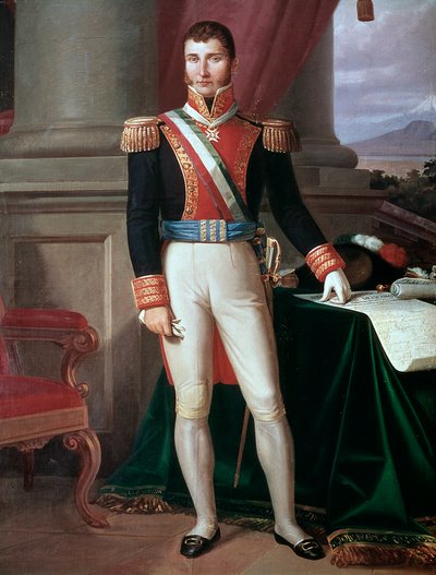 Portrett av den meksikanske keiseren Agustin Iturbide (1783-1824) Anonymt maleri, ca. 1821 National Historical Museum, Chateau de Chapultepec Mexico av Unknown artist