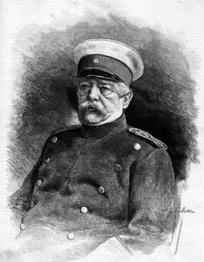 Portrett av prinsen av Bismarck (1815 - 1898). av Unknown artist