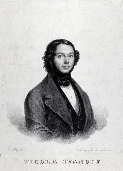 Portrett av den russiske sangeren Nicola Ivanoff (Nikolaj Kuzmiv Ivanov 1810-1880). av Unknown artist