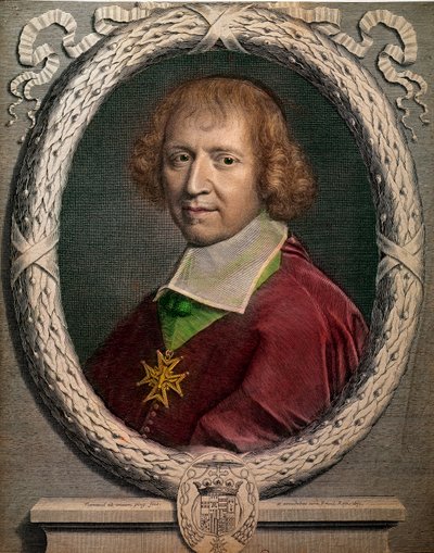 Portrett av kirkemannen Francois de Harlay, abbede av Jumieges (1625-1695)» Gravering av Paris fra 1600-tallet, Musee Carnavalet av Unknown artist