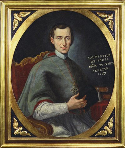 Portrett av opera-librettisten og poeten Lorenzo Da Ponte (1749-1838) som biskop - Anonym. Olje på lerret av Unknown artist