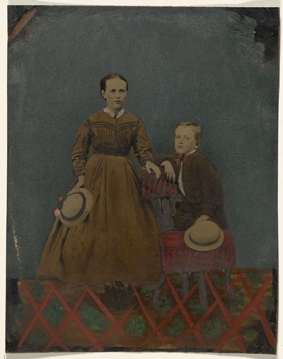 [Portrett av ung gutt og jente] av Unknown artist