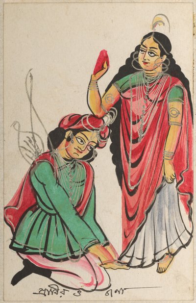 Pravira kneler ved føttene til Jana av Unknown artist