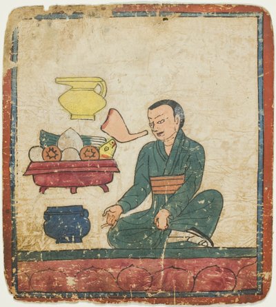 Presentasjon av offergaver, fra et sett med innvielseskort (Tsakali) av Unknown artist