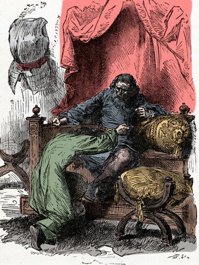 Prins Henry ofrer livet når faren tviler på hans lojalitet når han returnerer kronen - Prins Henry (også kjent som Bollingbroke, Henry IV av England av Unknown artist