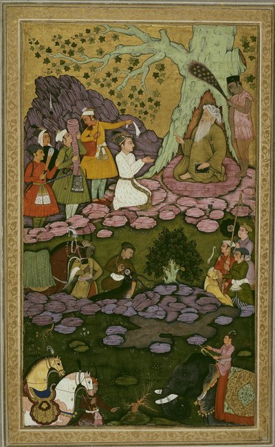 Prins besøker en asket under en jakt av Unknown artist