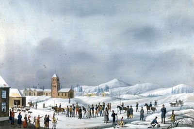 Fanger fra den russiske kampanjen under overføring fra Nerva til Novgorod, mars 1814 Roma, Museo napoleonico av Unknown artist