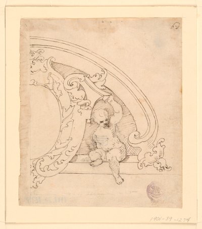 Prosjekt for et dekorativt pediment av Unknown artist