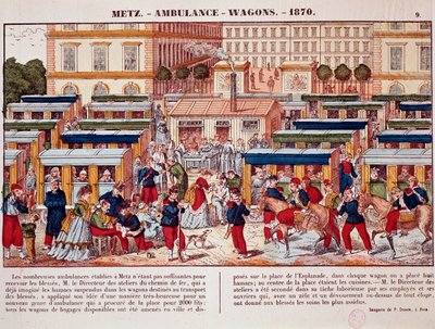 Preussisk krig: Jernbanevogner brukt som ambulanser, Metz, Frankrike av Unknown artist