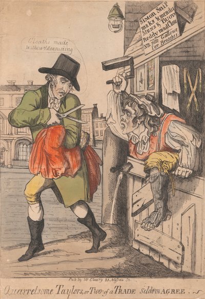 Kranglete Taylors, eller to av en handel er sjelden enige av Unknown artist