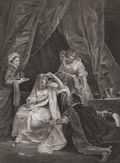 Dronning Elizabeth I og jarlen av Sussex. (trykk) av Unknown artist