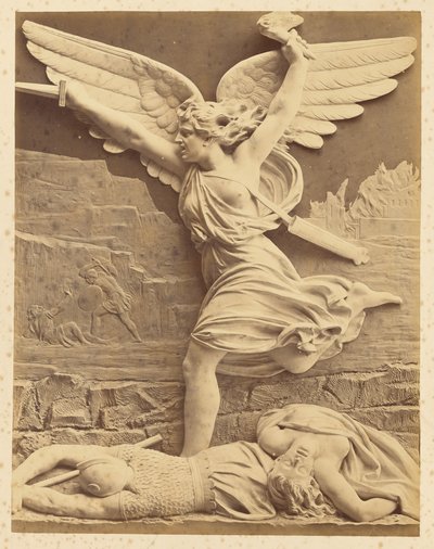 [Relieffskulptur av bevinget figur med dolk] av Unknown artist