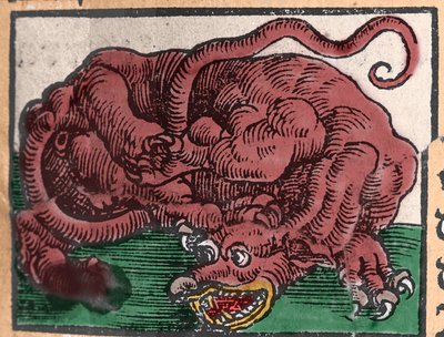 Representasjon av en drage. Gravering fra «Den Ellen Strength Beste Fromen» av Johann Stumpff. 1550 av Unknown artist